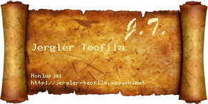 Jergler Teofila névjegykártya
